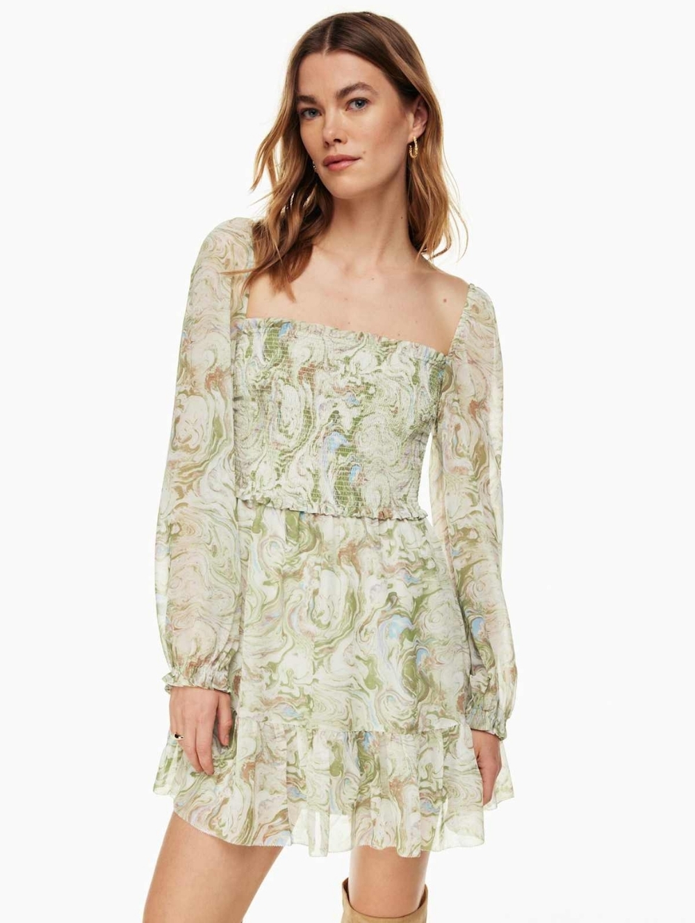 Wilfred New Tempest Dress Grotto Green And Mochi Pink Medium Aritiza